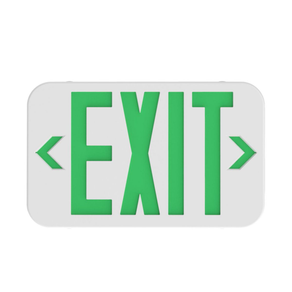 EXIT SIGN GREEN LETTER WHITE HSG AC