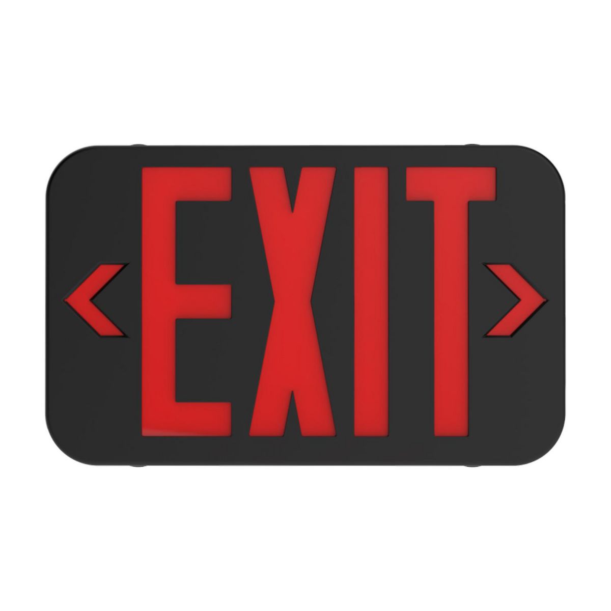 HUB CERB LED EXIT SIGN WITH BATTERY BACK-UP BLACK WITH RED LETTERS (NOT REMOTE CAPABLE)