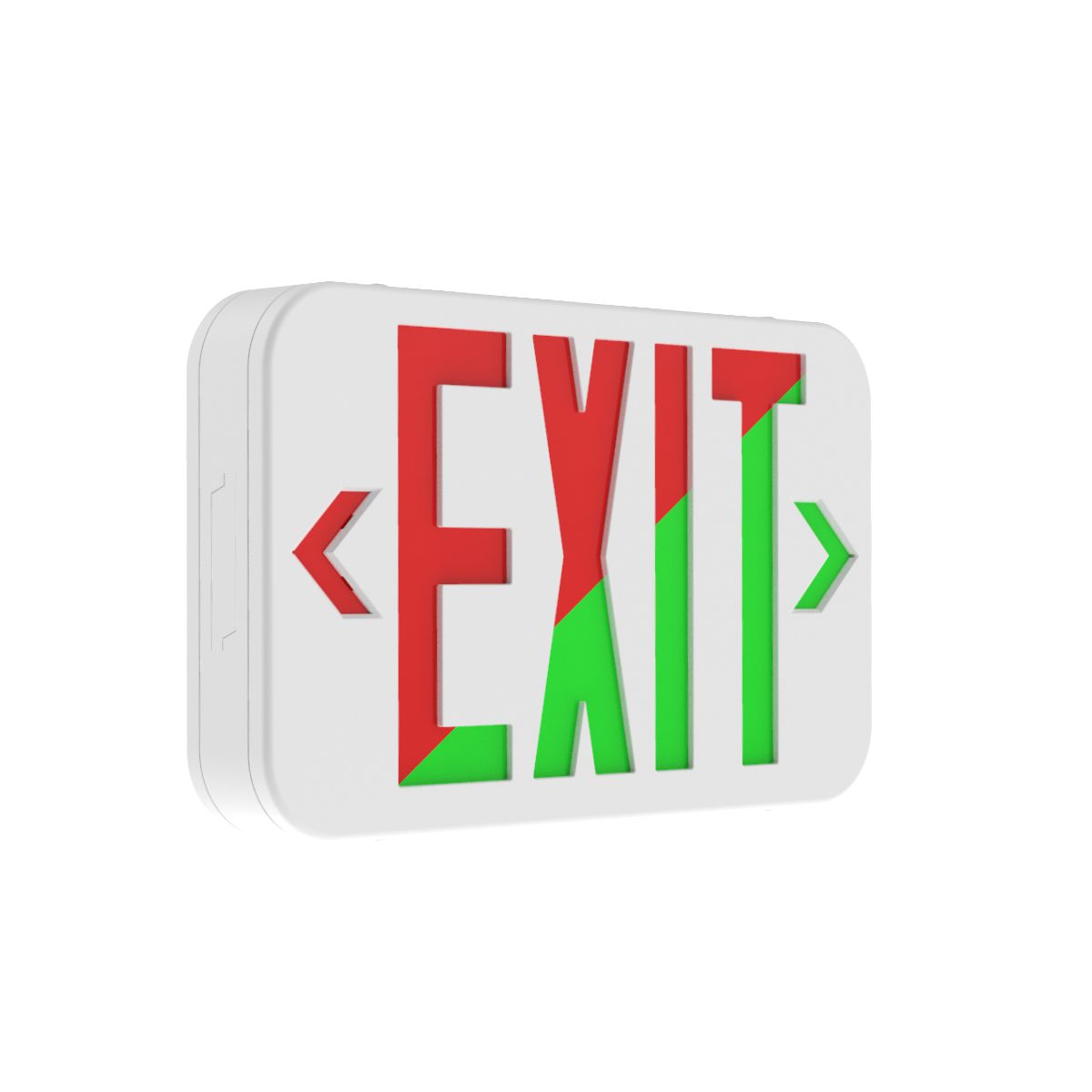 HUB CERG LED EXIT SIGN WITH BATTERY BACK-UP WHITE WITH RED/GREEN LETTERS (NOT REMOTE CAPABLE)