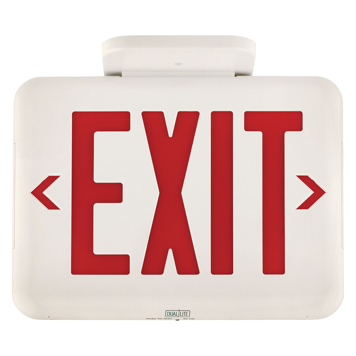 Standard Emer Exit red LTRs WH HSG